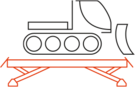 Pictogramme pont élévateur à chemins de roulement HDS avec dameuse