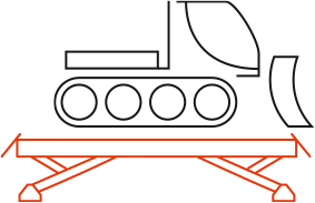 Pictogramme pont élévateur à chemins de roulement HDS avec dameuse